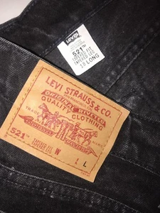 Vaqueros de colección Levis 521 ajuste pierna cónica talla 18 L negros cintura alta increíbles 32x33 - Imagen 1 de 10
