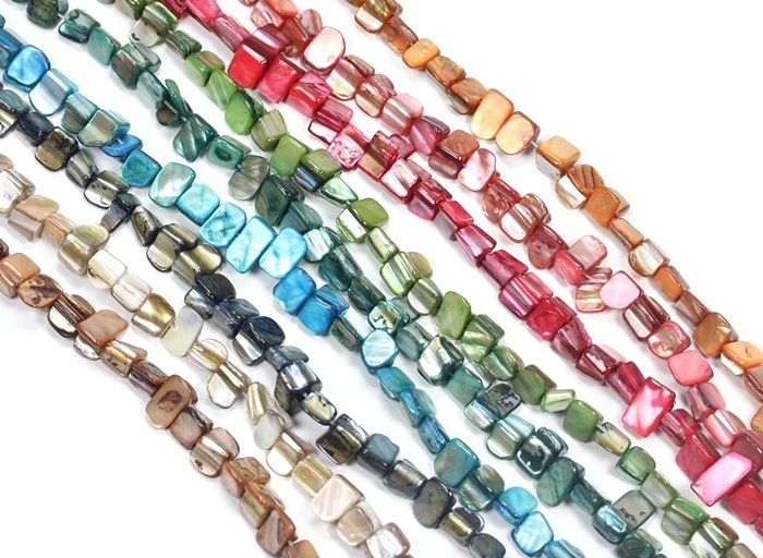 Perlmutt Nuggets Muschel Perlen Schmuckperlen 1 Strang Farbauswahl Muschelperlen - Bild 1 von 1