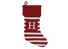 Letter H Knit Monogram Stocking Stripe Wondershop Red/White Striped Xmas Target