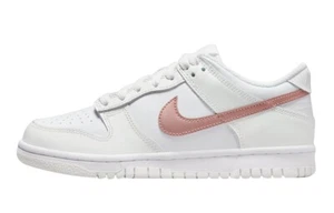 Nike Dunk Low White Gold Rose Pink DH9765-100 GS Grade School Size 3.5Y + 4.5Y - Picture 1 of 6