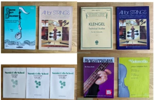 Cello Books- Suzuki, All For Strings, Klengel, Bach Cello Suites, Mel Bay's Bass - Picture 1 of 7