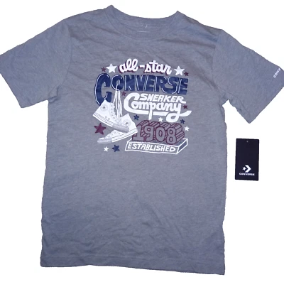 Converse ALL-STAR Sneakers Graphic Casual Pull-Over T-Shirt Boy's size L-12  NWT - Image 1 of 3