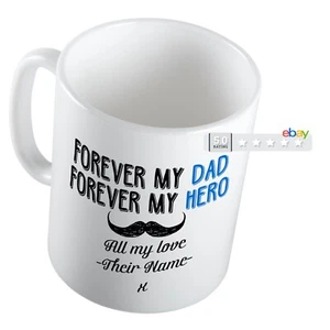 Taza del Día del Padre PERSONALIZADA Forever My Dad Forever My Hero Regalos Taza de Foto - Imagen 1 de 9