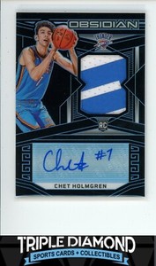 2022-23 Panini Obsidian Chet Holmgren Rookie Patch Auto Blue #16/16 U260