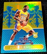 JULIUS RANDLE 14-15 EXCALIBUR CRUSADE TEAL GOLD PRIZM PARALLEL ROOKIE RC 3/35