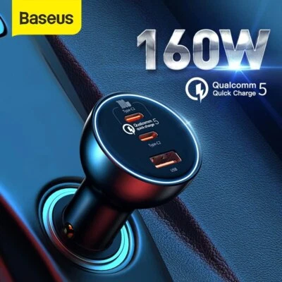 Baseus 160W Auto Ladegerät Quick Charge 5.0 Schnell Laptops Handy Ladeadapter - Bild 1 von 4