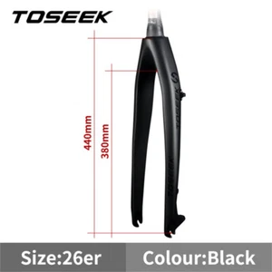 U Carbon Fiber MTB Mountain Road Bike Rigid Disc Brake Forks Tapered Fork 26-29" - Picture 1 of 15