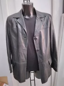Echtes Leder Jacke aus Echtem Leder Gebraucht Man Gr. 48 Schwarz XYL060L - Bild 1 von 6