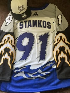 Adidas Tampa Bay Lightning Reverse Retro 2.0 Stamkos Jersey Size 52 W/ RR Hat - Picture 1 of 10