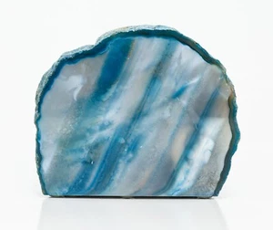 Polierte Achat Geode Ende Halb Platte Scheibe Blau Kristall Quarz 1,74 Pfund H2220 - Bild 1 von 10