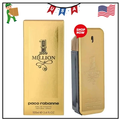 Paco Rabanne 1 millón EDT spray 3,4 oz 100 ml colonia para hombres nuevo en caja EE. UU. Foto 1 de 4