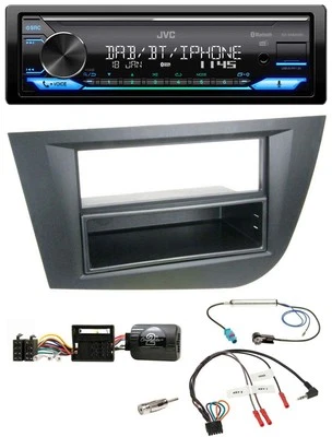 JVC Bluetooth DAB USB Lenkrad Autoradio für Seat Leon 2005-2010 schwarz - Bild 1 von 4