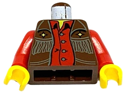 LEGO Western Deputy ZACK Minifigura Marrón Torso Vaquero Flecos Chaleco Estrella Dorada MF Foto 1 de 2
