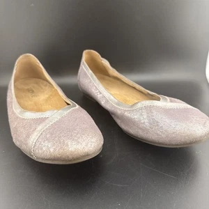 Vionic Caroll Ballet Flats Womens Sz 8 Violet Leather Comfort Slip On Shoes EUC - Picture 1 of 15