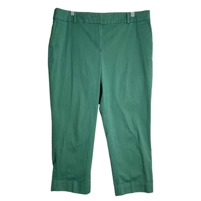 Женские укороченные брюки Ann Taylor Factory с высокой посадкой 14 цвет зеленый Chino Preppy Classic - Изображение 1 из 4