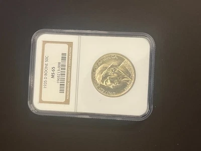 GEM BU 1935-D Daniel Boone Half Dollar NGC MS65 - Image 1 of 2