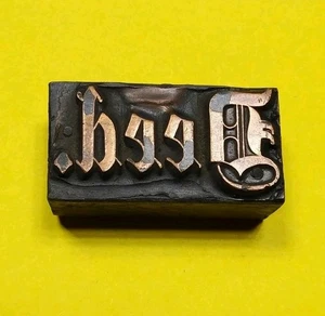Antiguo bloque de estampillas de corte de adorno tipo impresión tipo letra cobre escritura D elegante de colección - Imagen 1 de 2