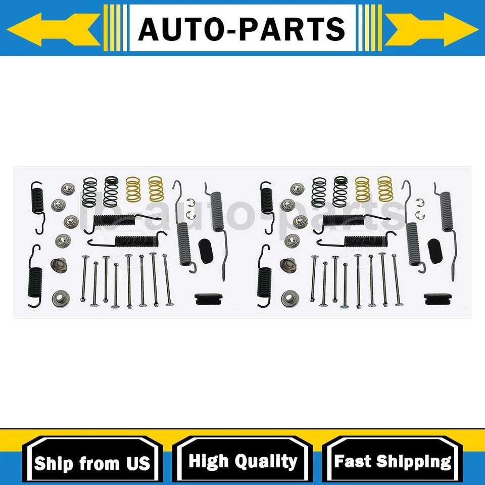 Kit de ferragens de freio a tambor dianteiro traseiro 2x compatível com Chevrolet C20 Pickup 5.7L 1969-1970 - Imagem 1 de 4