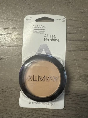 Almay Pressed Powder All Set No Shine Hypoallergenic #100 My Best Light 0.20 oz - Image 1 of 2