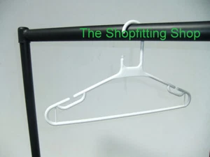50 x WHITE Heavy Duty Plastic Clothes Coat Hangers NEW - Picture 1 of 1