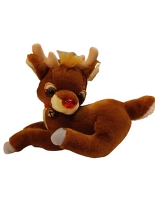 Vintage Applaus Rudolph das Rentier mit der roten Nase Plüschtier Stofftier Weihnachten Spielzeug - Bild 1 von 4
