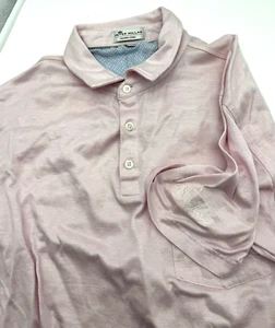 Peter Millar Crown Cool XL Polo Shirt Linen Tencel Blend Sea Island Golf Pink - Picture 1 of 8