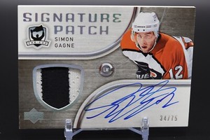 2005-06 UD The Cup Signature Patch SP-SG Simon Gagne 34/75  Flyers 2 color!!