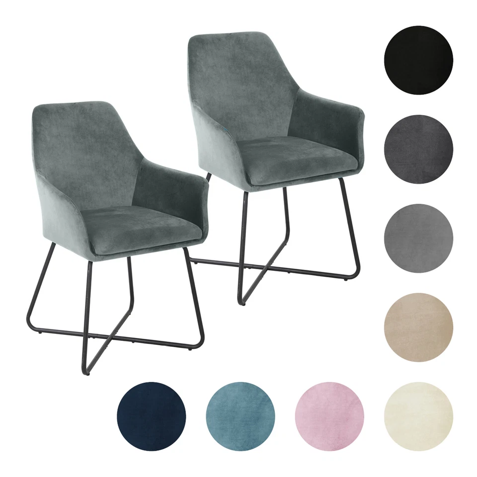 SVITA JOSIE Dining 2er Set Esszimmerstühle Stoff Variation Samt Sessel Armlehnen - Bild 1 von 1