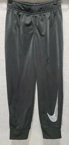 Nike Boy's 6M Fleece Joggers Sweat Pants Black Gray White Swoosh Logo B58 - Picture 1 of 7