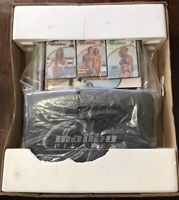 MALIBU PILATES PRO FOLDING CHAIR BENCH WITH HANDLES DVD LOT FITNESS WORKOUT NOS - Image 1 of 3