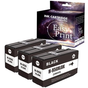 3PK 950 ink cartridges black Office-Jet Pro 8616 8625 8630 8640 8660 8100 8110 - Picture 1 of 2