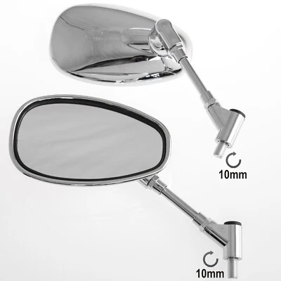 Pair Miroir Retroviseurs Custom style  Rearview Moto Scooter Chrome A-Pro - Photo 1/2
