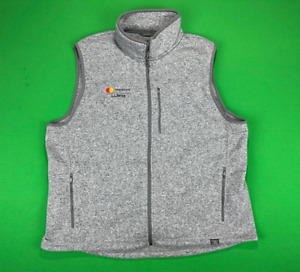 LL Bean Mastercard Fleece Vest Men's 2XL Full Zip Pockets Grey XXL Sweater Vest