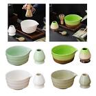 2x Matcha Ceramic Bowl and Whisk Holder Tea Bowl with Pouring Spout for Matcha