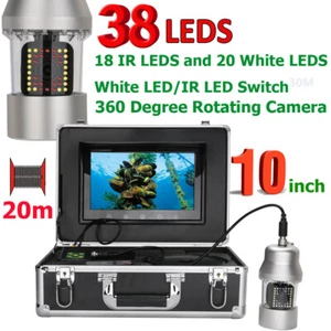 10'' 30m Underwater Fishing Video Camera Fish Finder IP68 360° Camera 38 LEDs - Picture 1 of 12