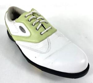 FootJoy Golf Shoes Womens 10W White and Lime Green Lace Up 98581