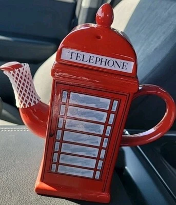 Tetera de madera Arthur de Kensington Potteries de colección cabina telefónica Inglaterra Foto 1 de 4