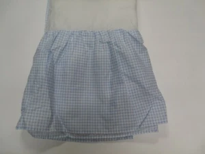 NEW CRIB SKIRT DUST RUFFLE BLUE CHECK BABY BEDDING PLEATED 52" X 28" X 10" - Picture 1 of 1