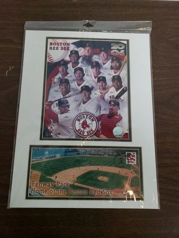 2004 Boston Red Sox World Series Poster & Stamped Postcard MLB Fenway Park Cover