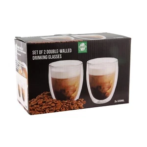 2er Set doppelwandige Thermogläser ohne Henkel Kaffeeglas Teeglas Teegläser neue - Bild 1 von 2