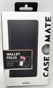 Case-Mate Wallet Case Folio Leather Folding for iPhone XR, Black - Picture 1 of 4