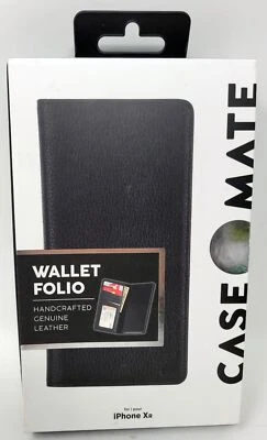 Case-Mate Wallet Case Folio Leather Folding for iPhone XR, Black - Image 1 of 4