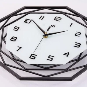 Reloj de Pared Extra Gigante Decoración Sin Marca 18"X18" Analógico Irregular Metal Negro - Imagen 1 de 5