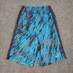 NIKE DRI FIT shorts youth LARGE abstract AOP draw strings swoosh logo - Picture 1 of 8