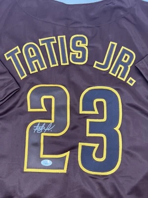 Fernando Tatis Jr. San Diego Padres Hand Signed Autographed Jersey w/ JSA COA - Image 1 of 4