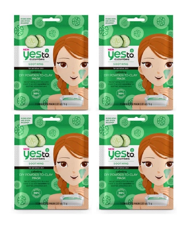 Yes To Cucumbers Soothing for Sensitive Skin DIY Powder to Clay Mask, 1 Ct (4Pk) - Image 1 of 1