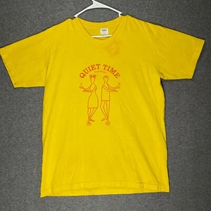 Camisa Every Body World Adulto Mediano Amarillo Tiempo Silencioso Pullover de Algodón Hombre - Imagen 1 de 11