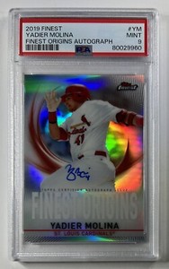 Yadier Molina 2019 Topps Finest Origins Refractor Autograph Auto PSA 9 Mint
