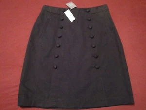 Falda Ann Taylor Talla 10 Negra Botones Falda Frontal - Imagen 1 de 4