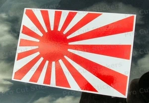 150mm (15cm) JDM Rising Sun Flags x2 Stickers Decals Japan Japanese Navy - Picture 1 of 2